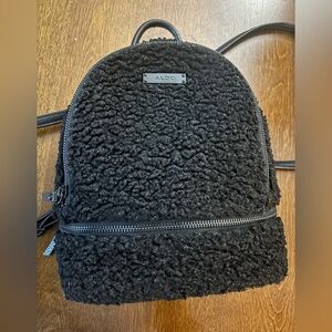Vintage Aldo black furry mini backpack,